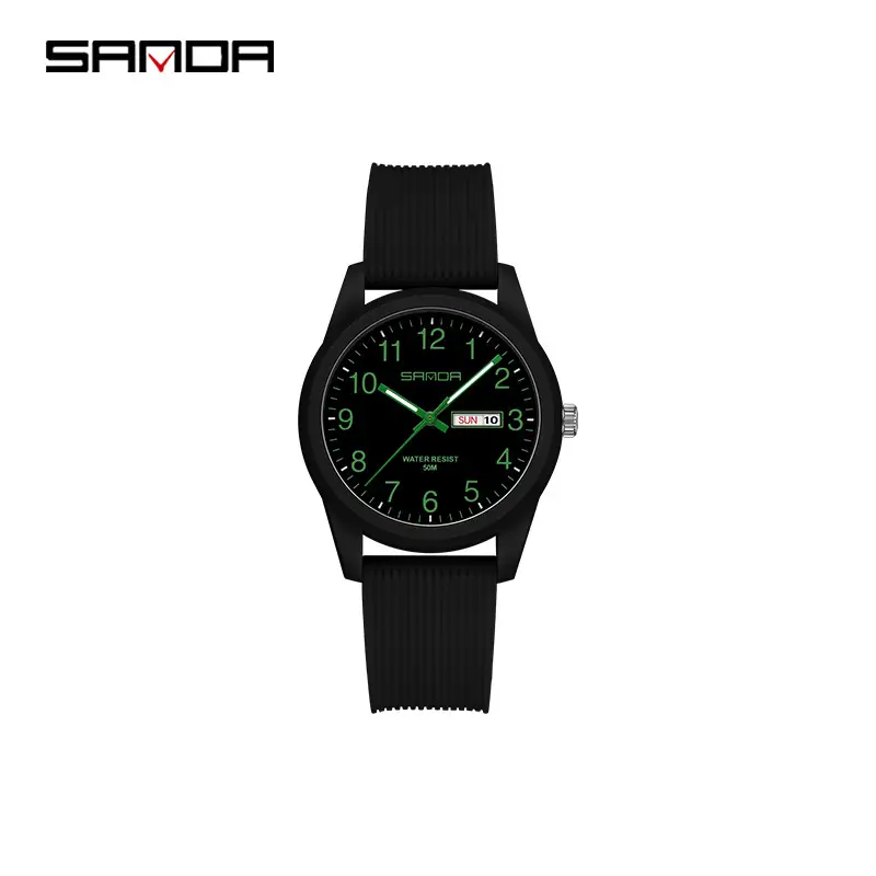 Sanda Live Explosions Quartz Watch Couple Small Dial Double Calendar Waterproof Watch - Image 2