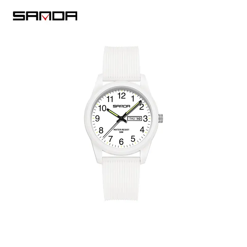 Sanda Live Explosions Quartz Watch Couple Small Dial Double Calendar Waterproof Watch - Image 3