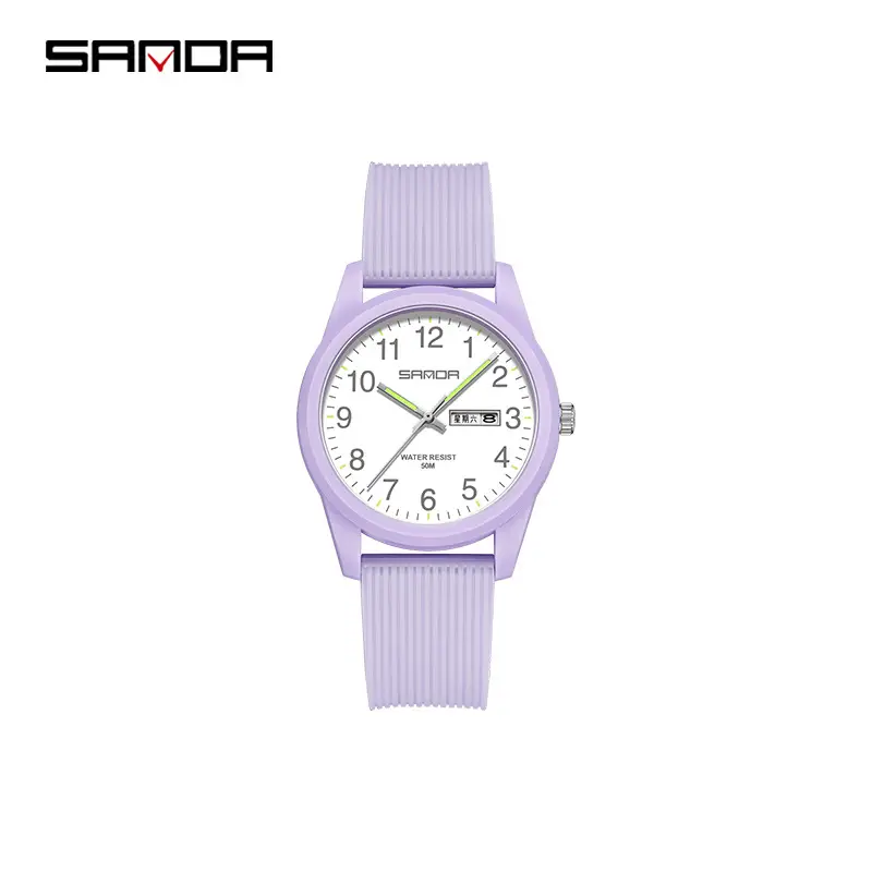 Sanda Live Explosions Quartz Watch Couple Small Dial Double Calendar Waterproof Watch - Image 5