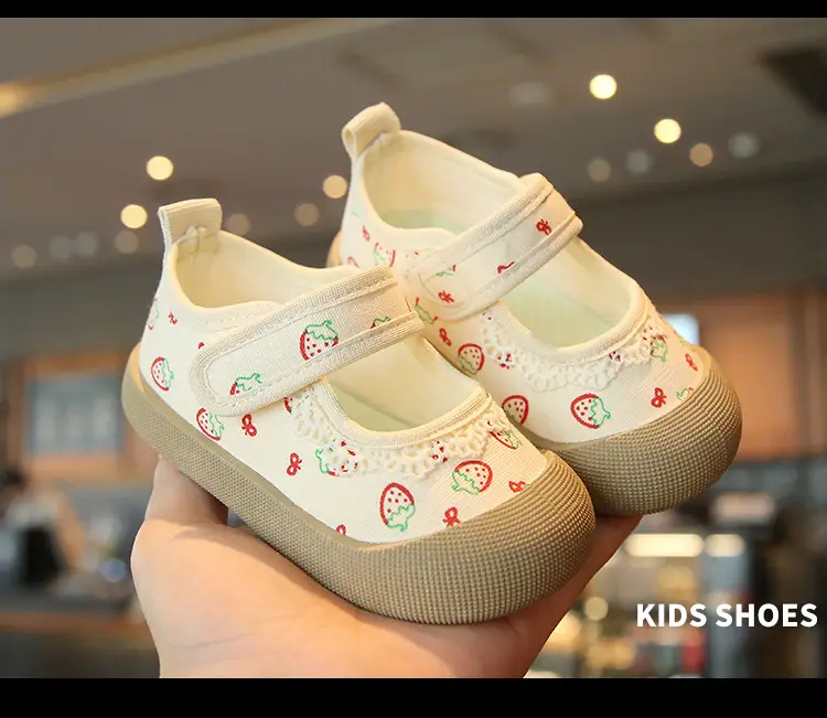 Baby Floral Canvas Shoes Square Mouth Toddler Girls — feature 12