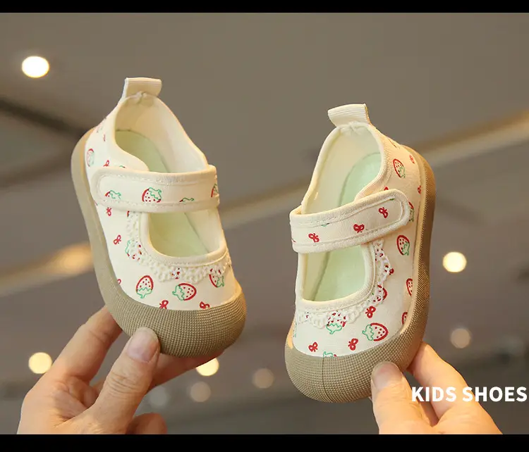 Baby Floral Canvas Shoes Square Mouth Toddler Girls — feature 13