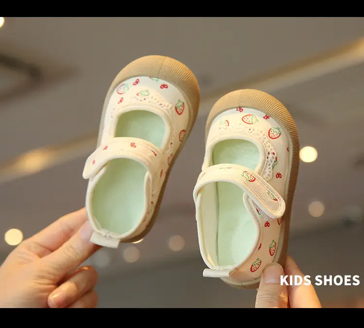 Baby Floral Canvas Shoes Square Mouth Toddler Girls — feature 14