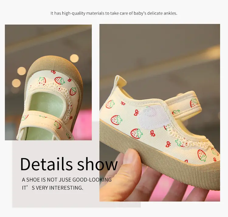 Baby Floral Canvas Shoes Square Mouth Toddler Girls — feature 8