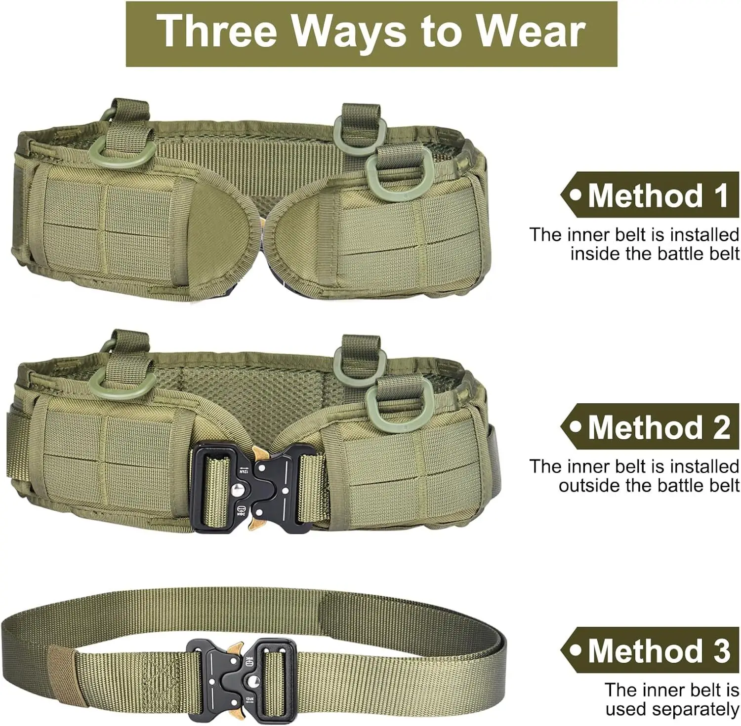 Cross Border Tactical Waist Belt Nylon Tan 10x10 - Image 2