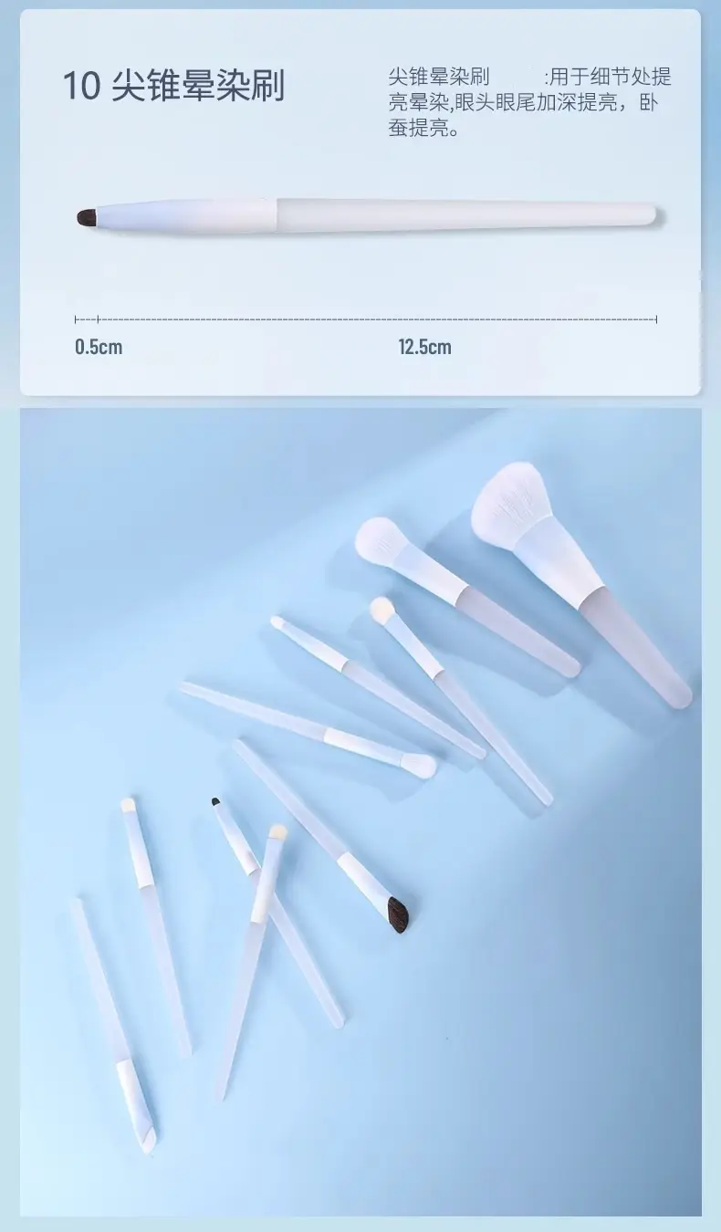 10-Piece Blush, Eye & Shadow Brushes Set for Makeup β feature 11
