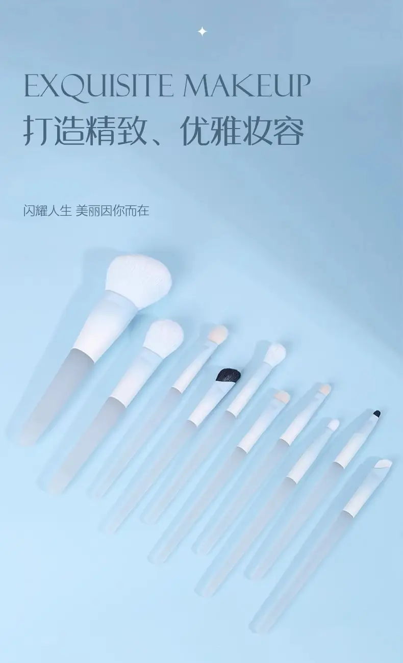 10-Piece Blush, Eye & Shadow Brushes Set for Makeup β feature 6