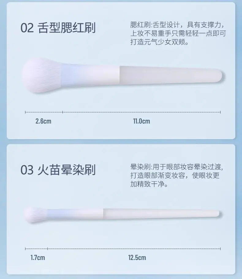 10-Piece Blush, Eye & Shadow Brushes Set for Makeup β feature 8