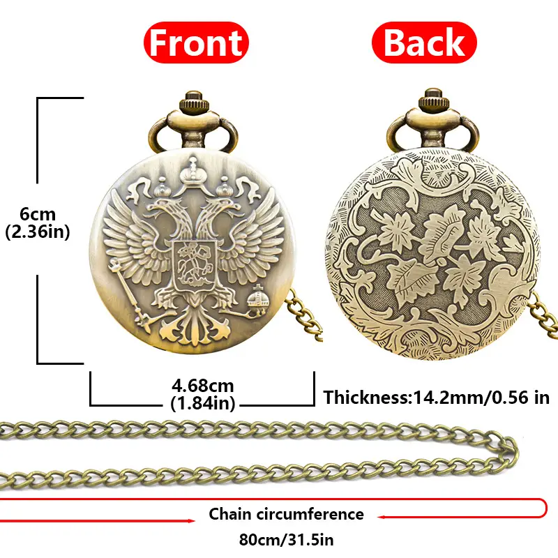 German Dong Double Eagle Pocket Watch Gold Plated - Image 3