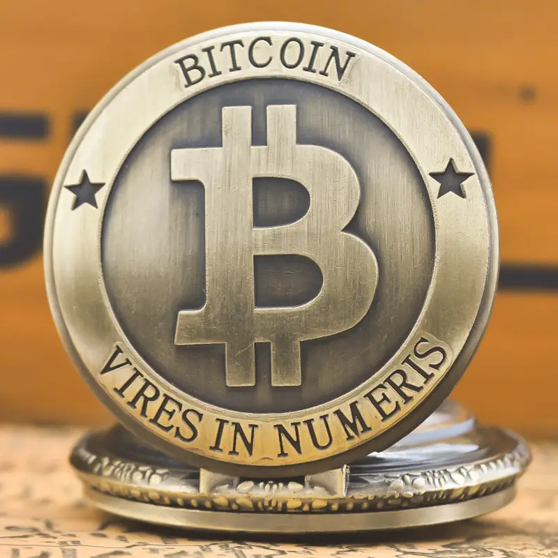 Bitcoin Flip Pocket Watch for Men Women Factory Outlet - Image 3