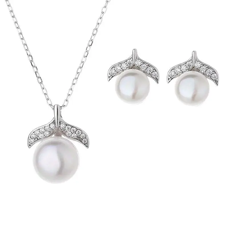 Luxury Pearl Earrings & Necklace Set for Women