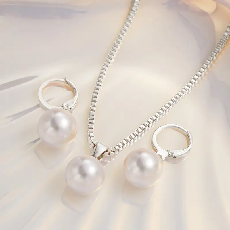 Luxury Pearl Earrings & Necklace Set for Women