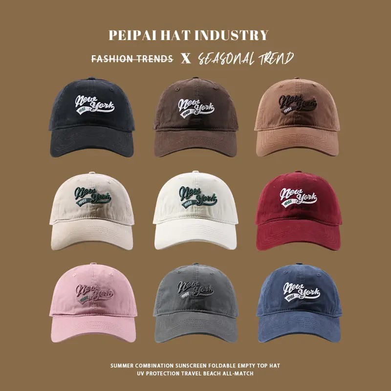 Women's Red New York Old English Embroidered Baseball Cap