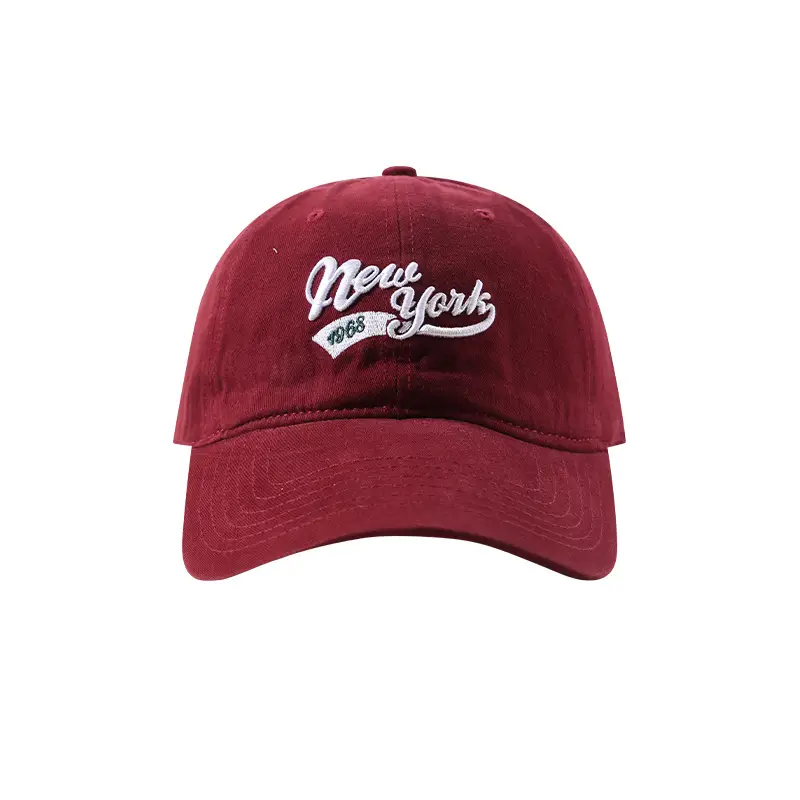 Women's Red New York Old English Embroidered Baseball Cap