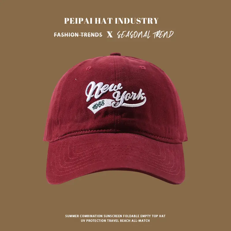 Women's Red New York Old English Embroidered Baseball Cap — feature 7