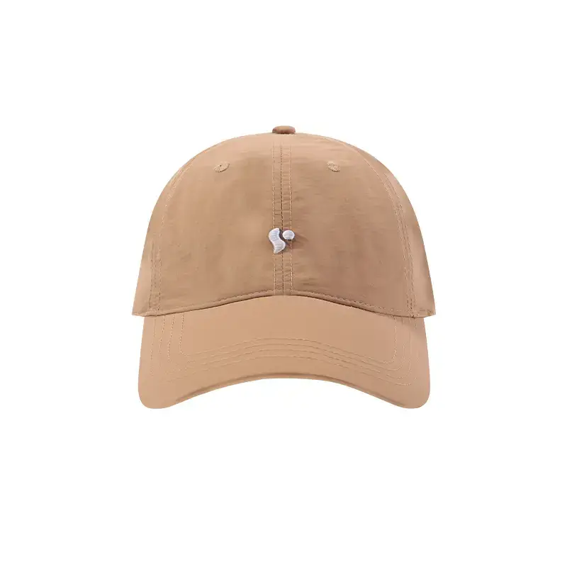 Beige Embroidered Baseball Cap for Men Women Summer