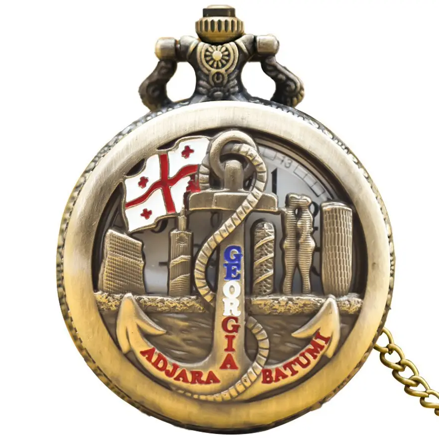 Bronze Logo Pocket Watch with Drip Design - Image 2