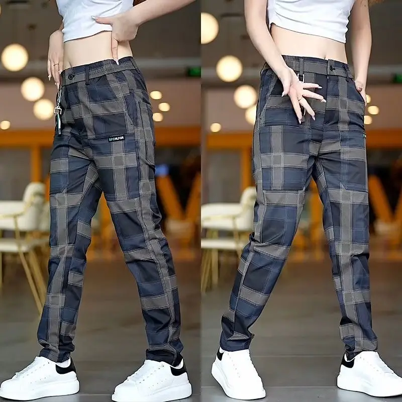 Men Plaid Elastic Waist Straight Casual Pants 2025 - Image 4