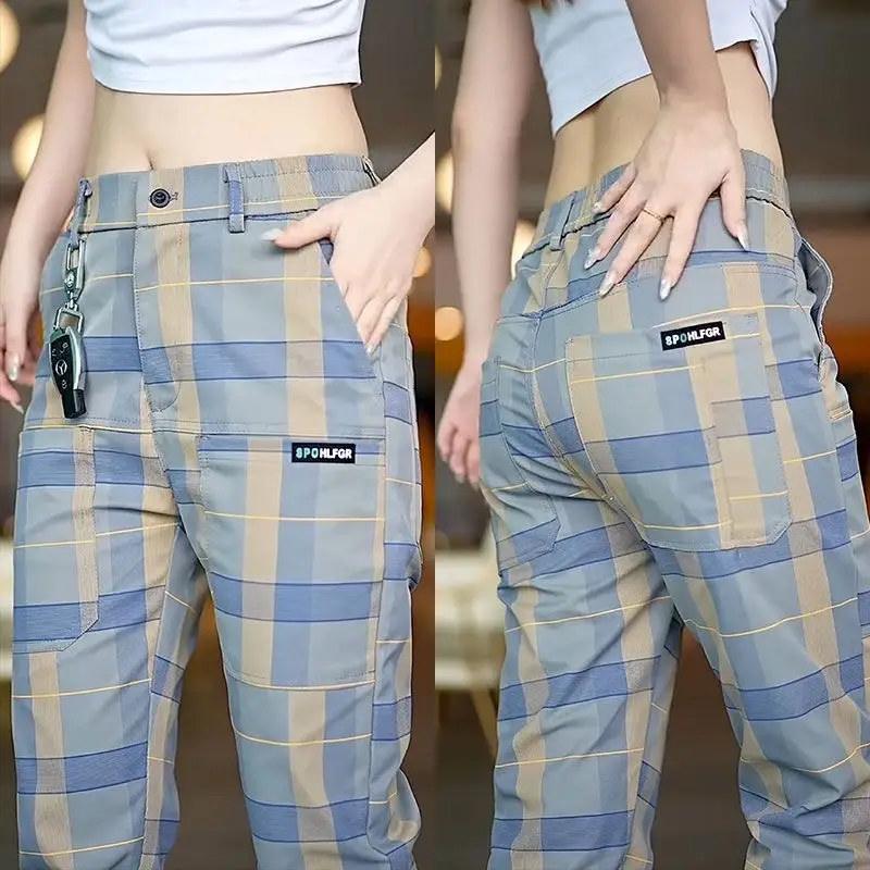 Men Plaid Elastic Waist Straight Casual Pants 2025 — feature 10