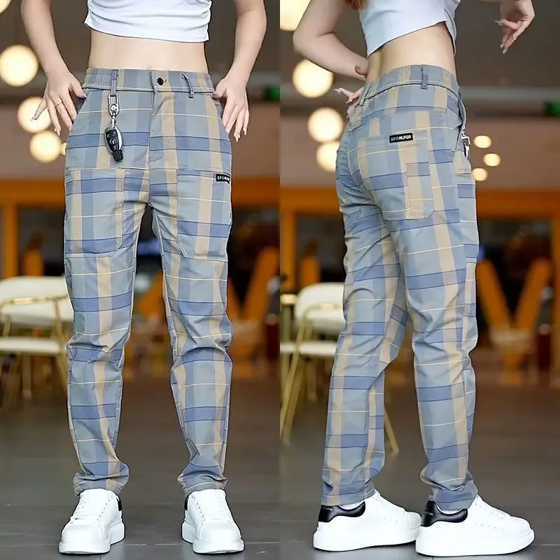 Men Plaid Elastic Waist Straight Casual Pants 2025 — feature 11