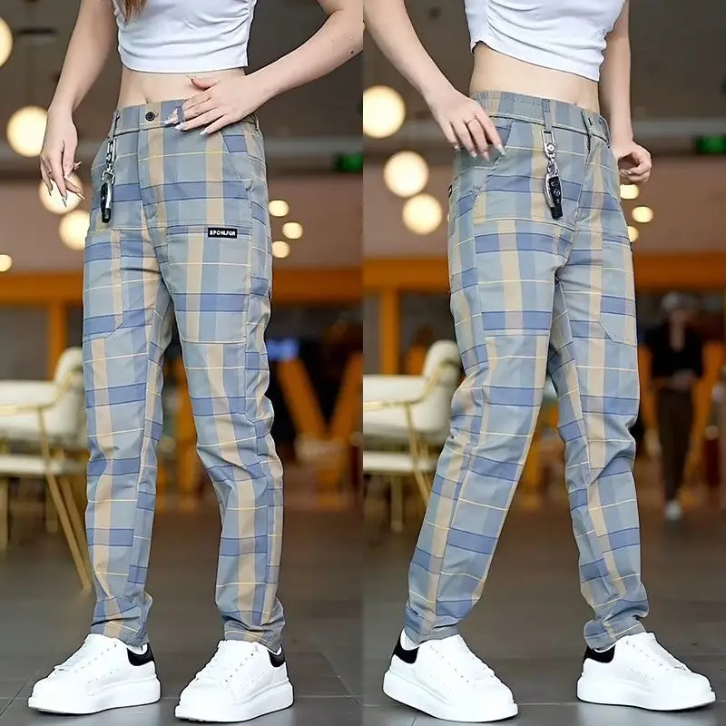 Men Plaid Elastic Waist Straight Casual Pants 2025 — feature 7