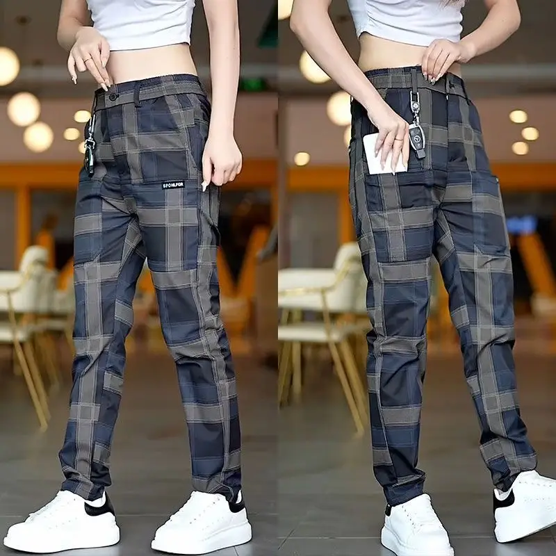 Men Plaid Elastic Waist Straight Casual Pants 2025 — feature 9