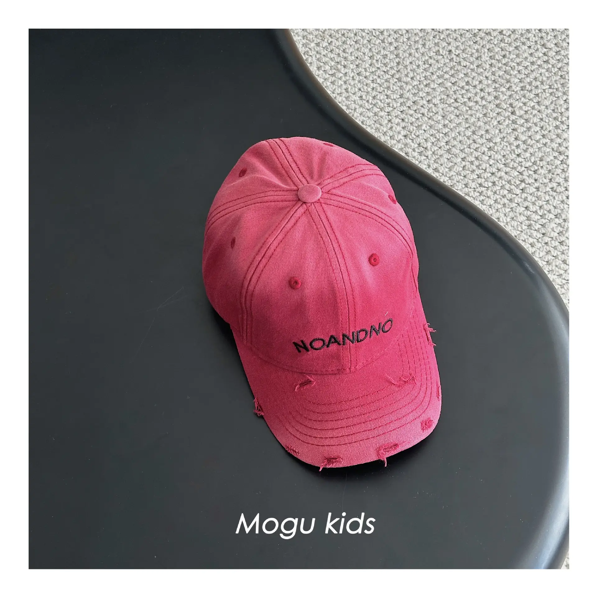 Mogu Kids Pink Cap Noramono Embroidered - Image 5