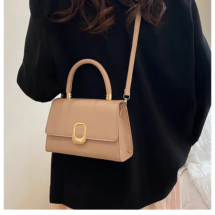 White Square Handbag with Gold Clasp for Women — feature 10