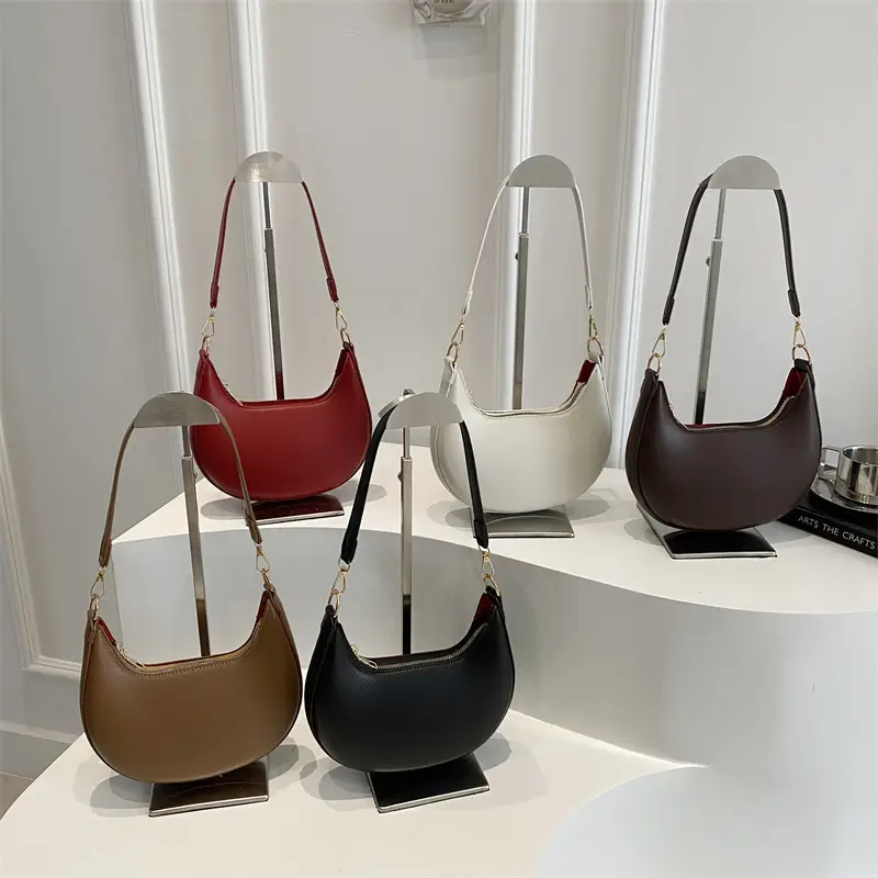 Crescent Underarm Bag Cream White Shoulder Crossbody - Image 9