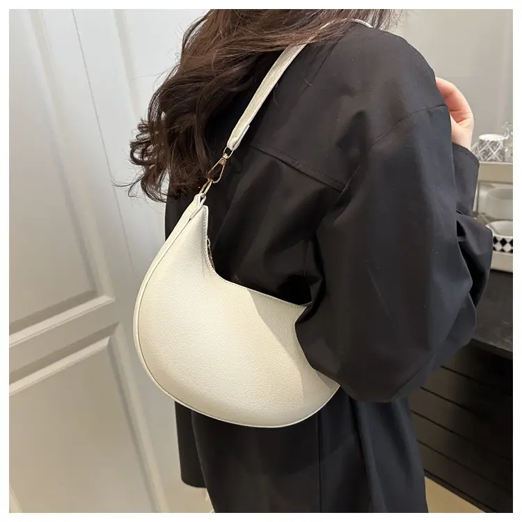 Crescent Underarm Bag Cream White Shoulder Crossbody — feature 12