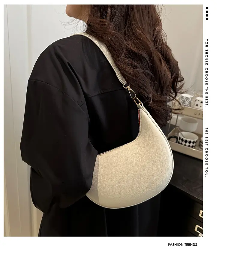 Crescent Underarm Bag Cream White Shoulder Crossbody — feature 2
