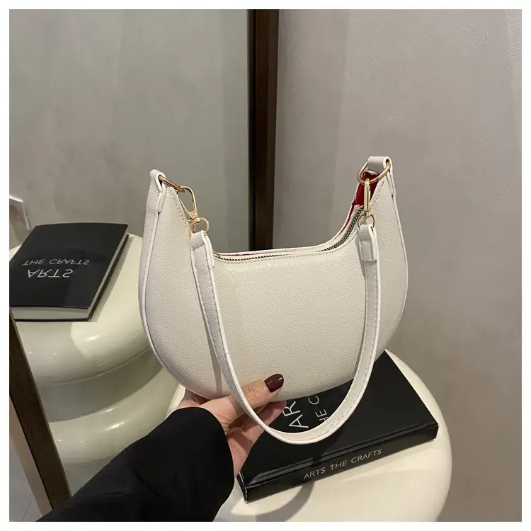 Crescent Underarm Bag Cream White Shoulder Crossbody — feature 20