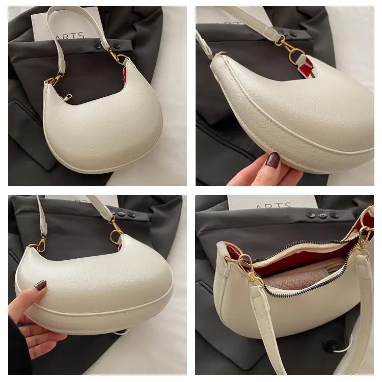 Crescent Underarm Bag Cream White Shoulder Crossbody — feature 9