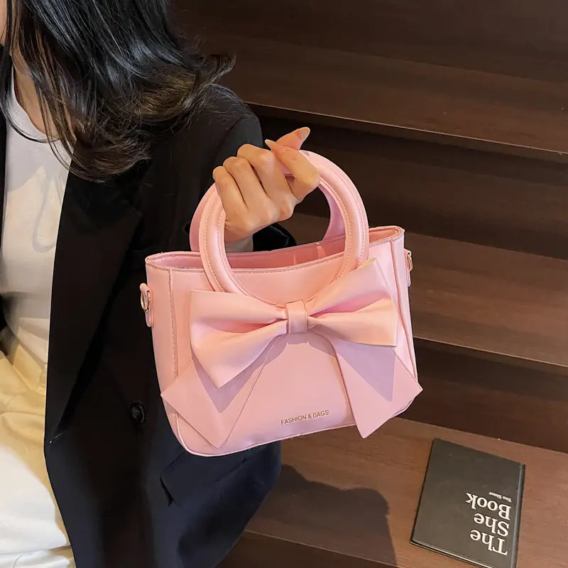 Pink Bow Shoulder Crossbody Bag for Women - Image 7