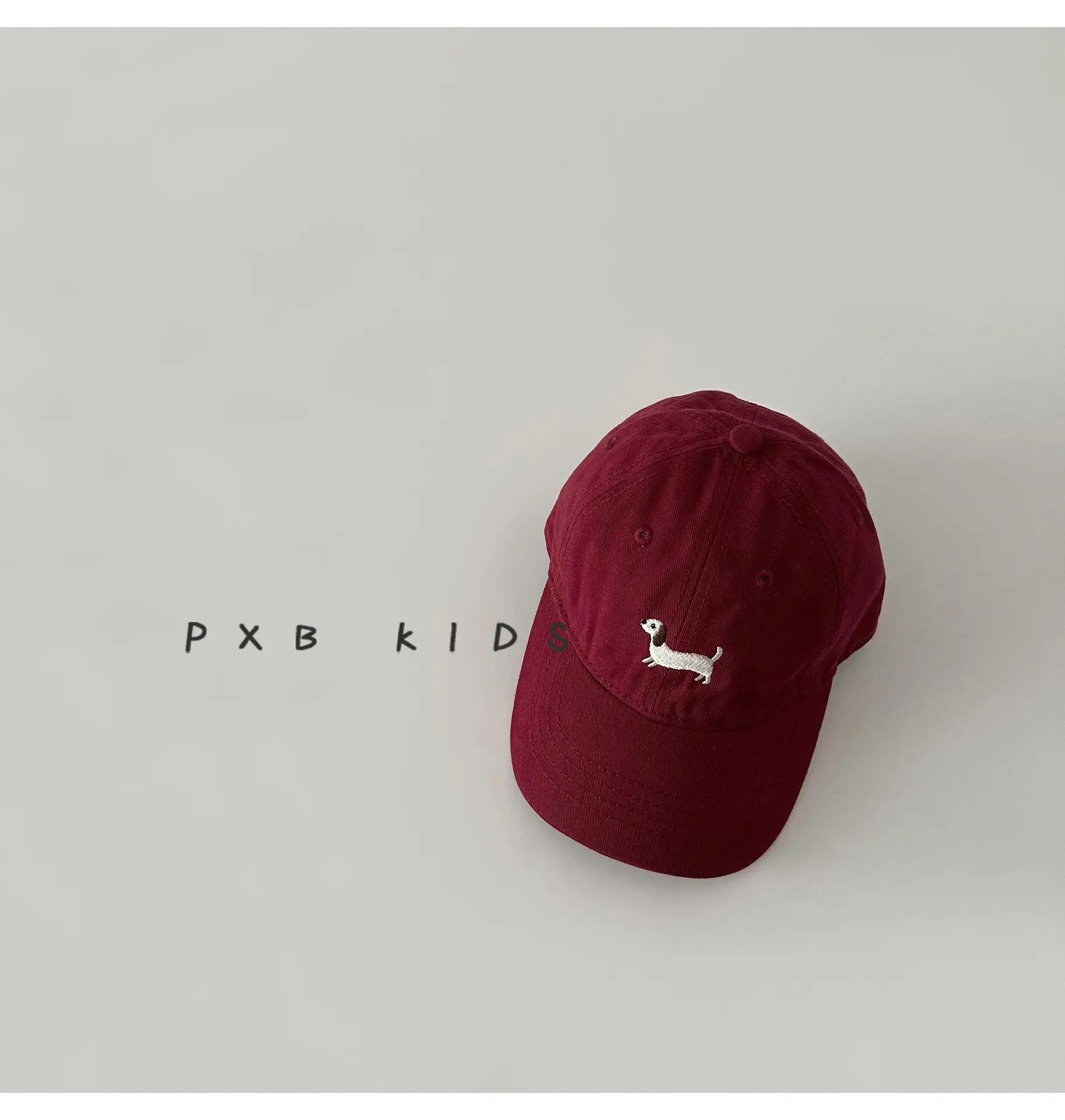 Puppy Embroidered Baseball Cap for Kids Black — feature 10
