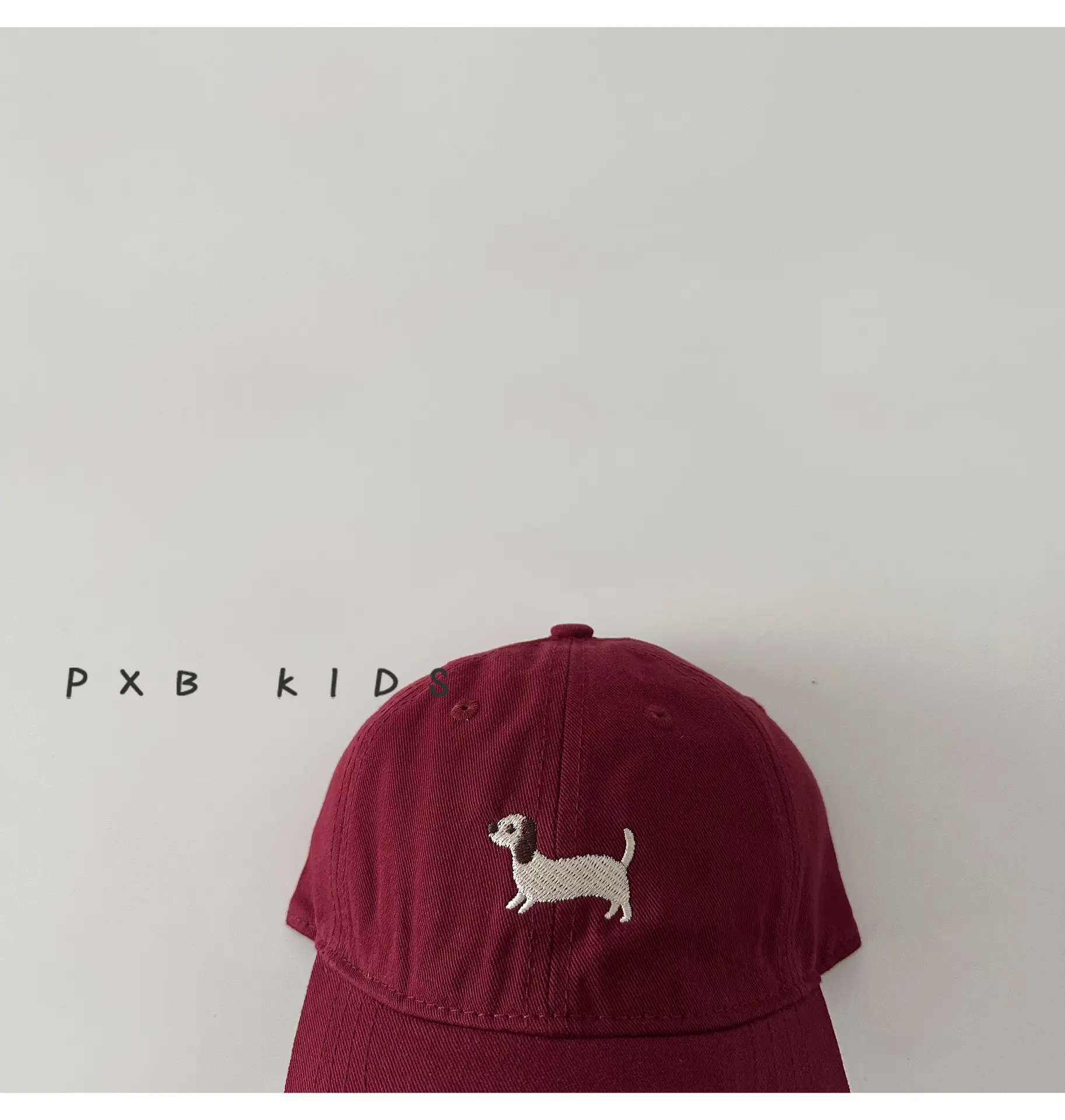 Puppy Embroidered Baseball Cap for Kids Black — feature 11