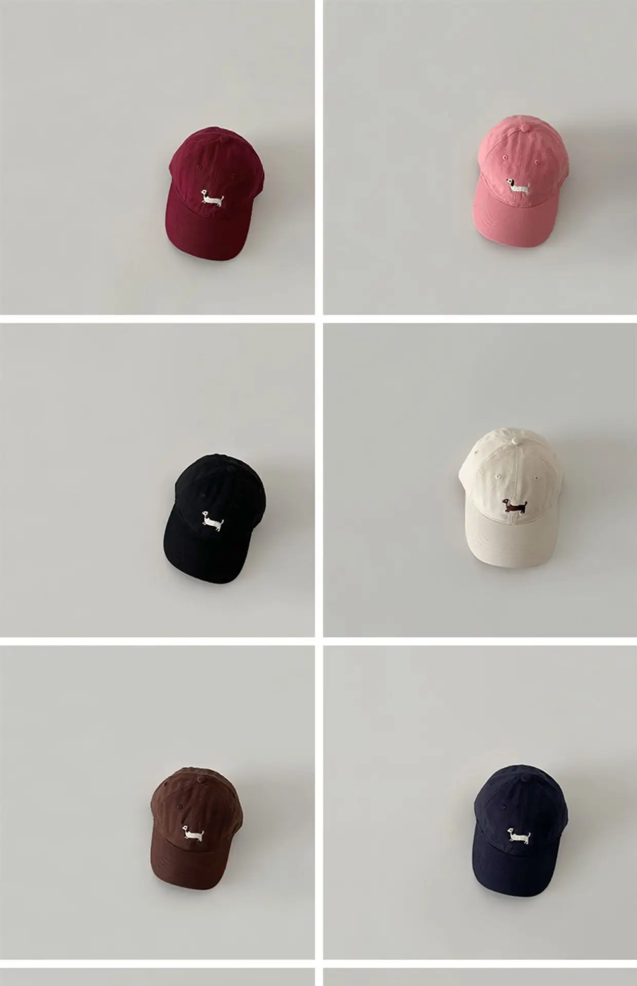 Puppy Embroidered Baseball Cap for Kids Black — feature 15