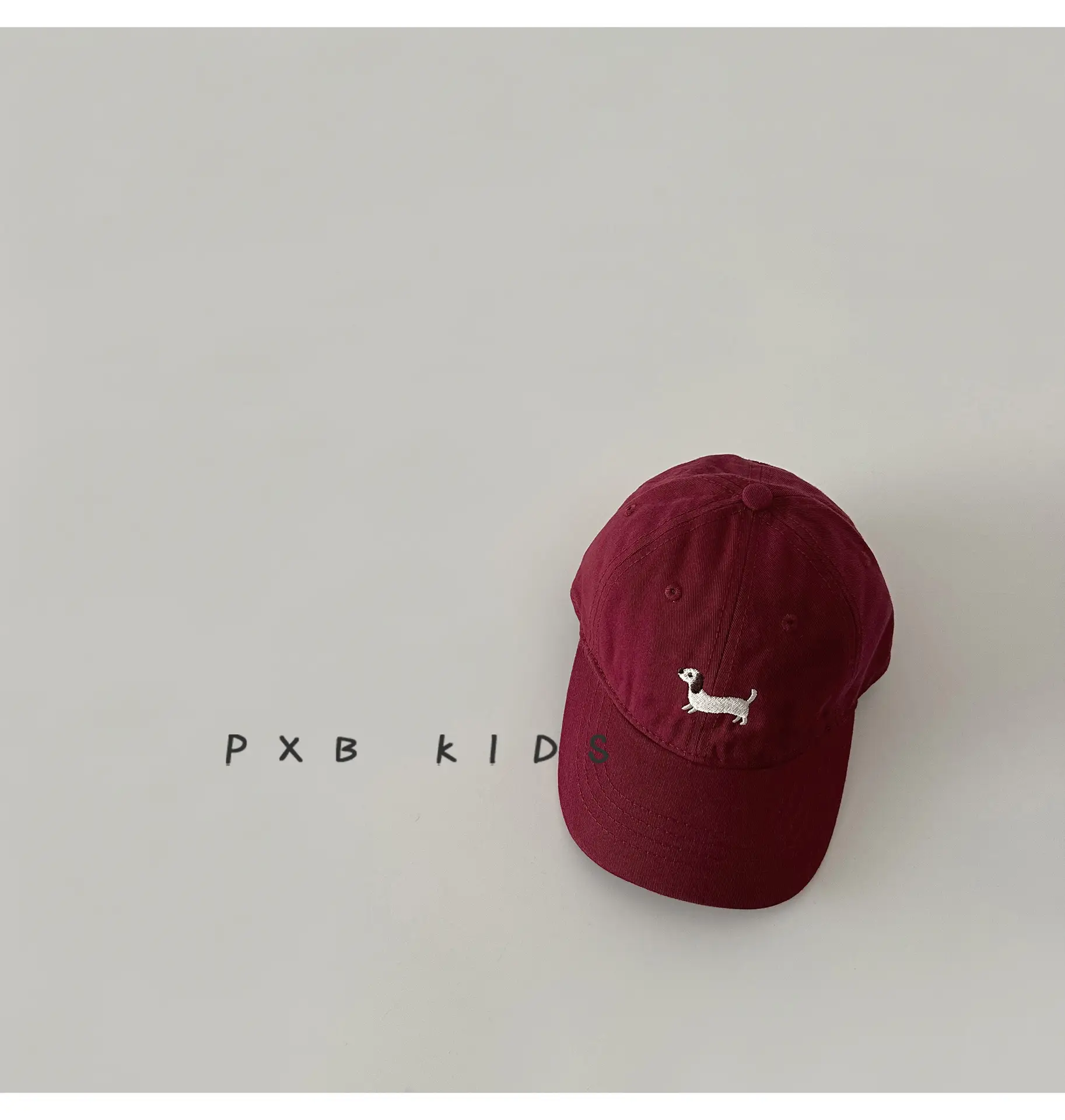 Puppy Embroidered Baseball Cap for Kids Black — feature 17