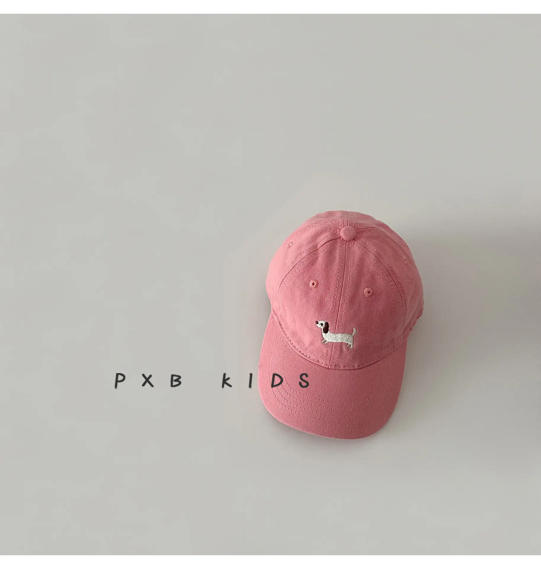 Puppy Embroidered Baseball Cap for Kids Black — feature 18