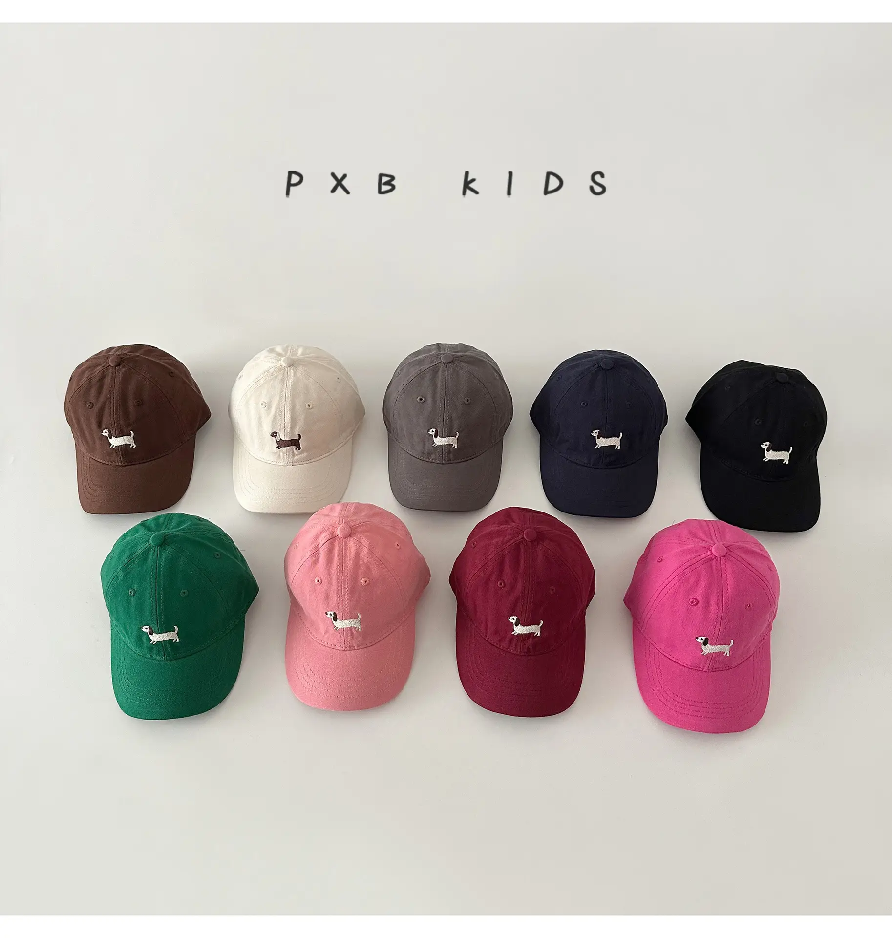 Puppy Embroidered Baseball Cap for Kids Black — feature 2