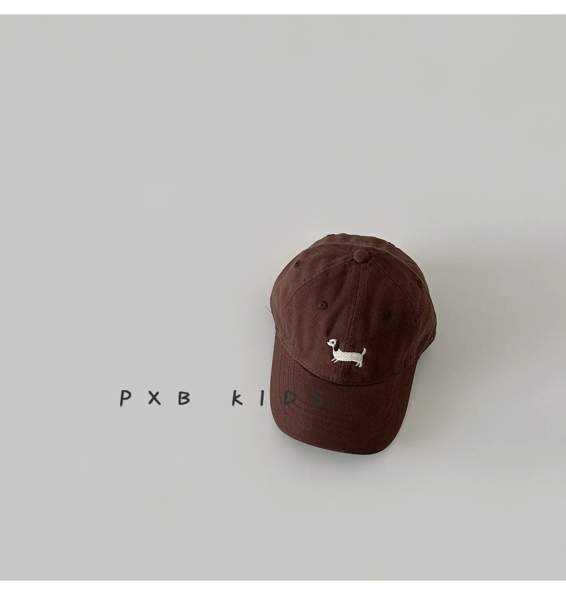 Puppy Embroidered Baseball Cap for Kids Black — feature 21