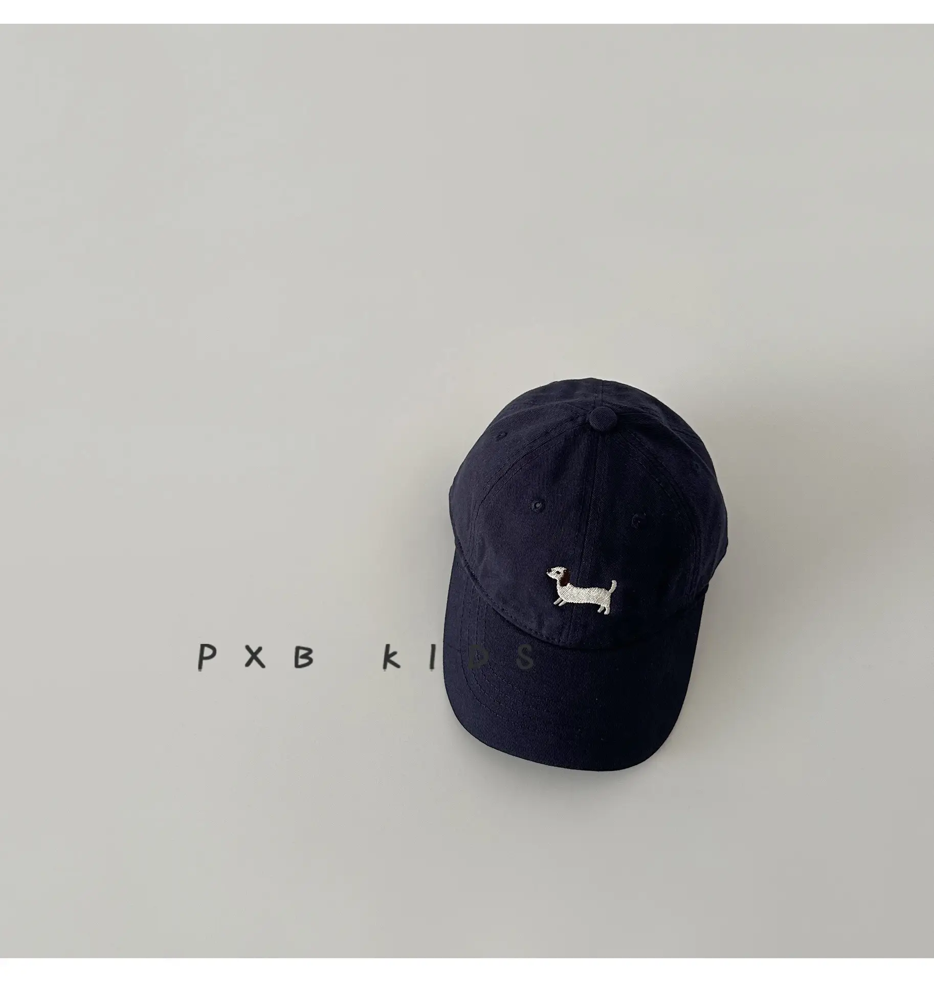 Puppy Embroidered Baseball Cap for Kids Black — feature 22