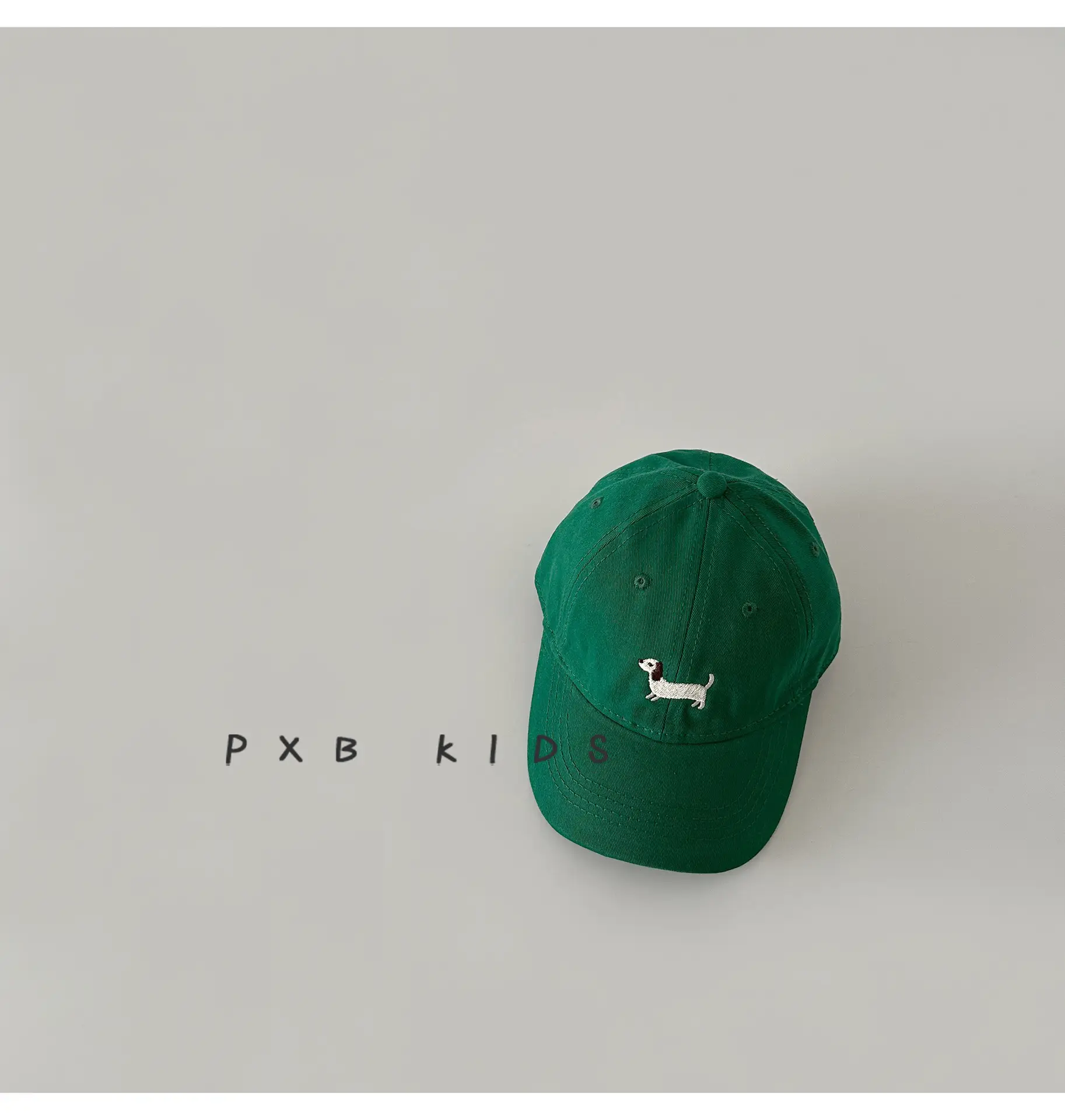Puppy Embroidered Baseball Cap for Kids Black — feature 24