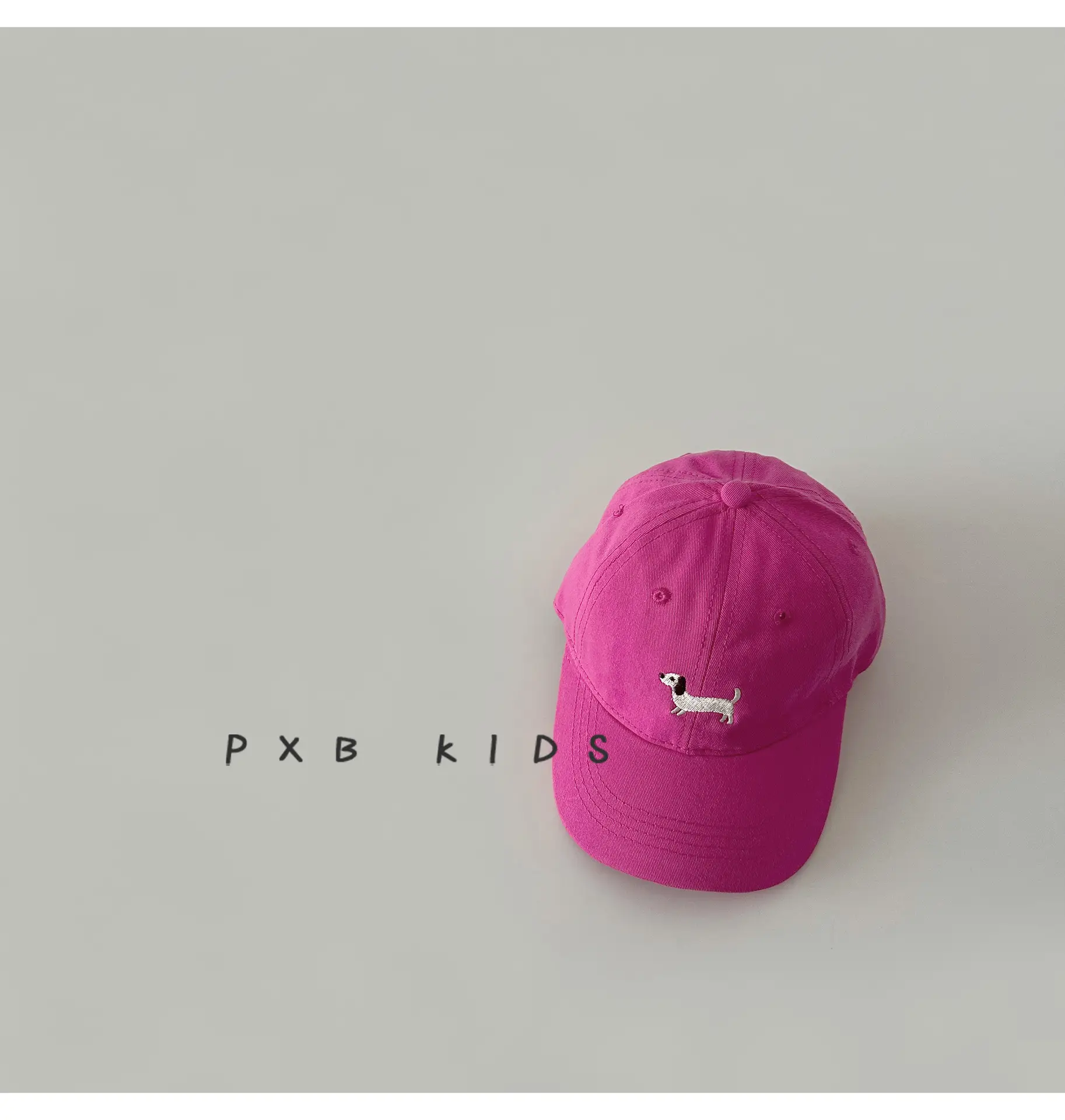 Puppy Embroidered Baseball Cap for Kids Black — feature 25