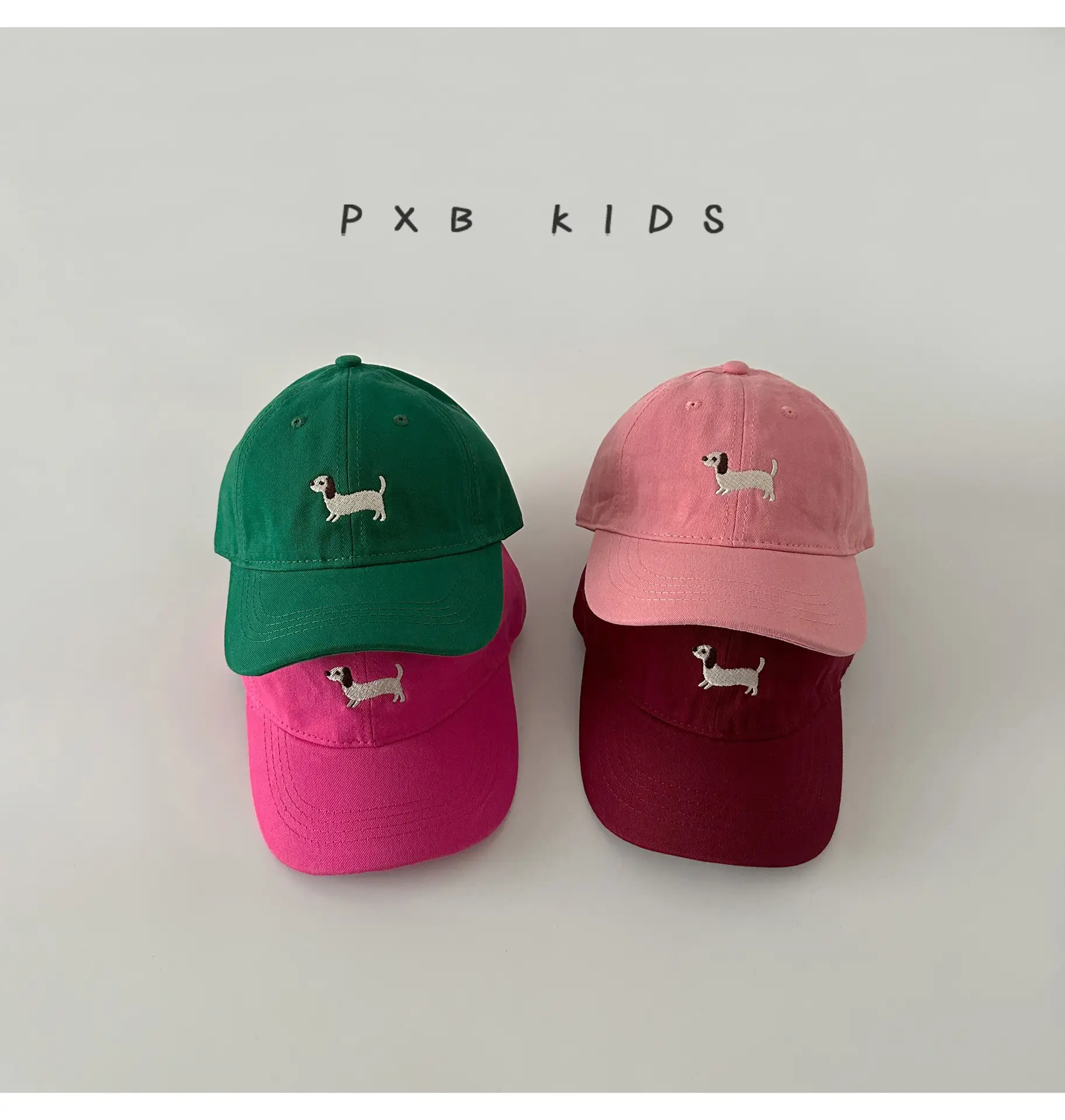 Puppy Embroidered Baseball Cap for Kids Black — feature 3