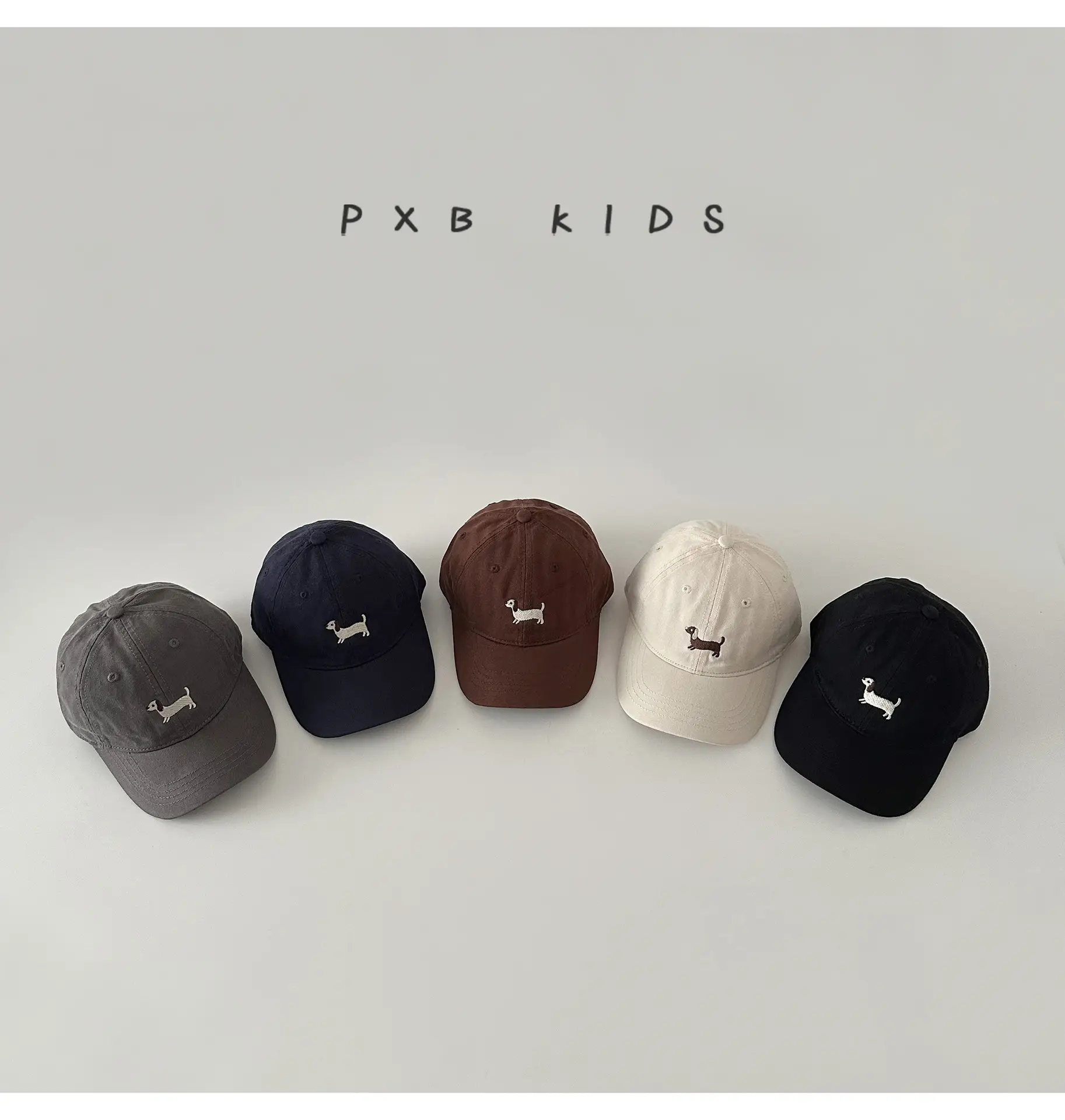 Puppy Embroidered Baseball Cap for Kids Black — feature 4