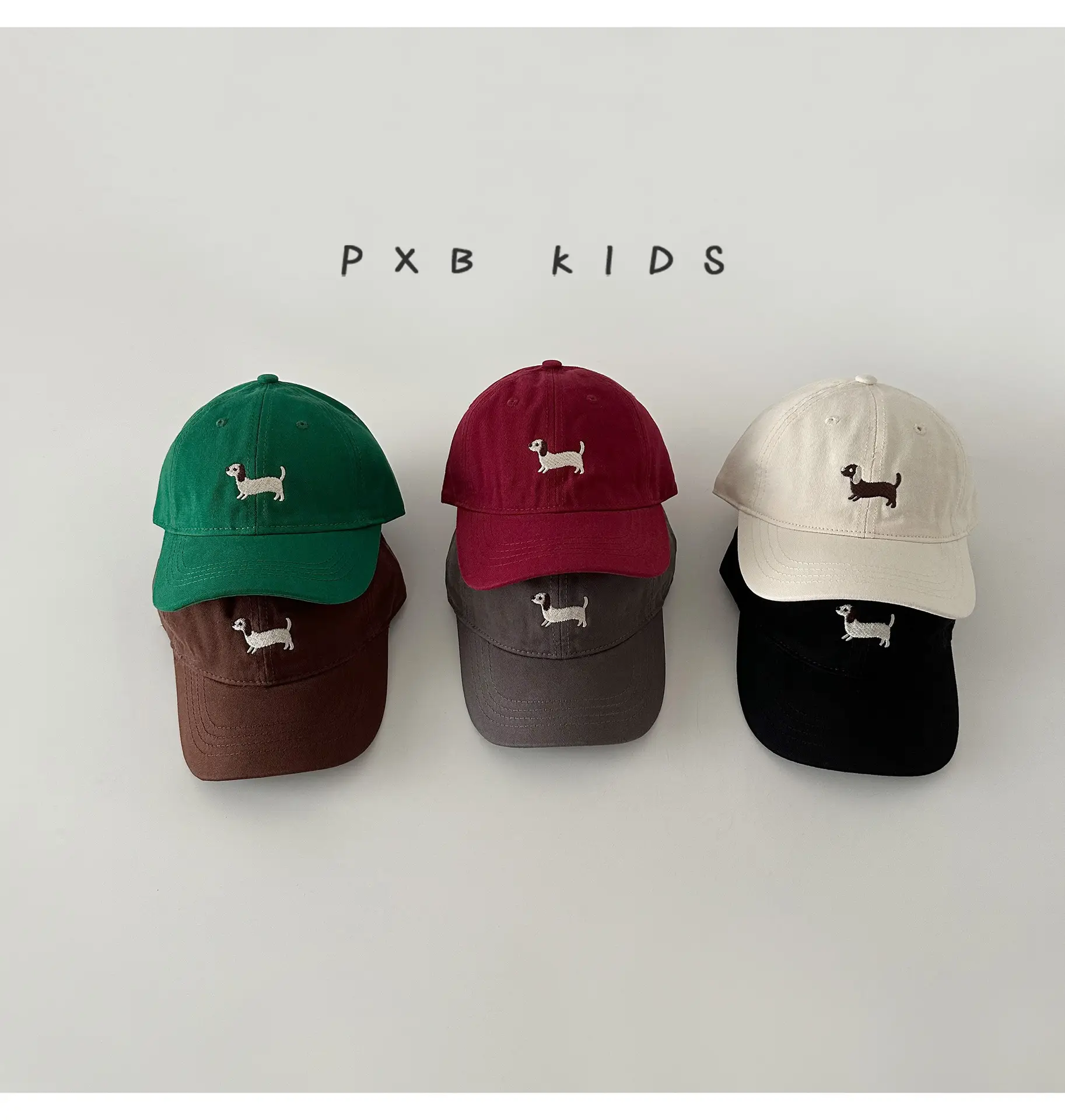 Puppy Embroidered Baseball Cap for Kids Black — feature 6