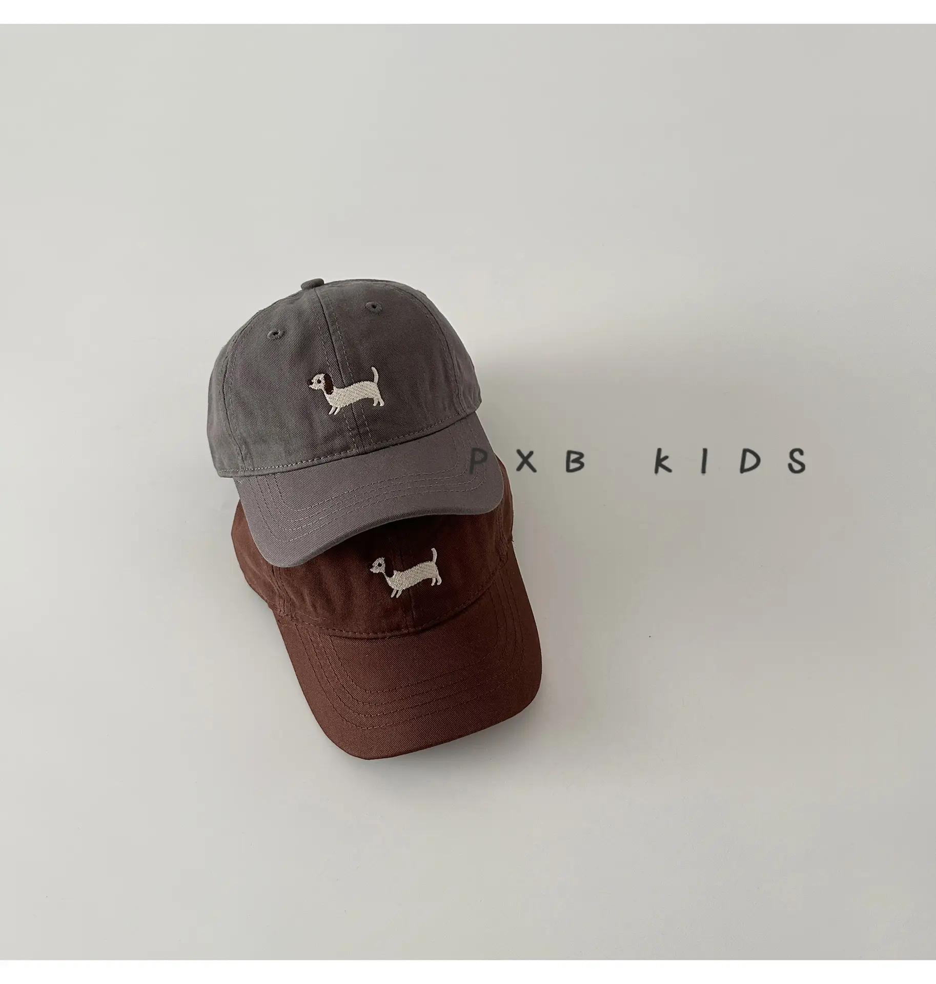 Puppy Embroidered Baseball Cap for Kids Black — feature 9
