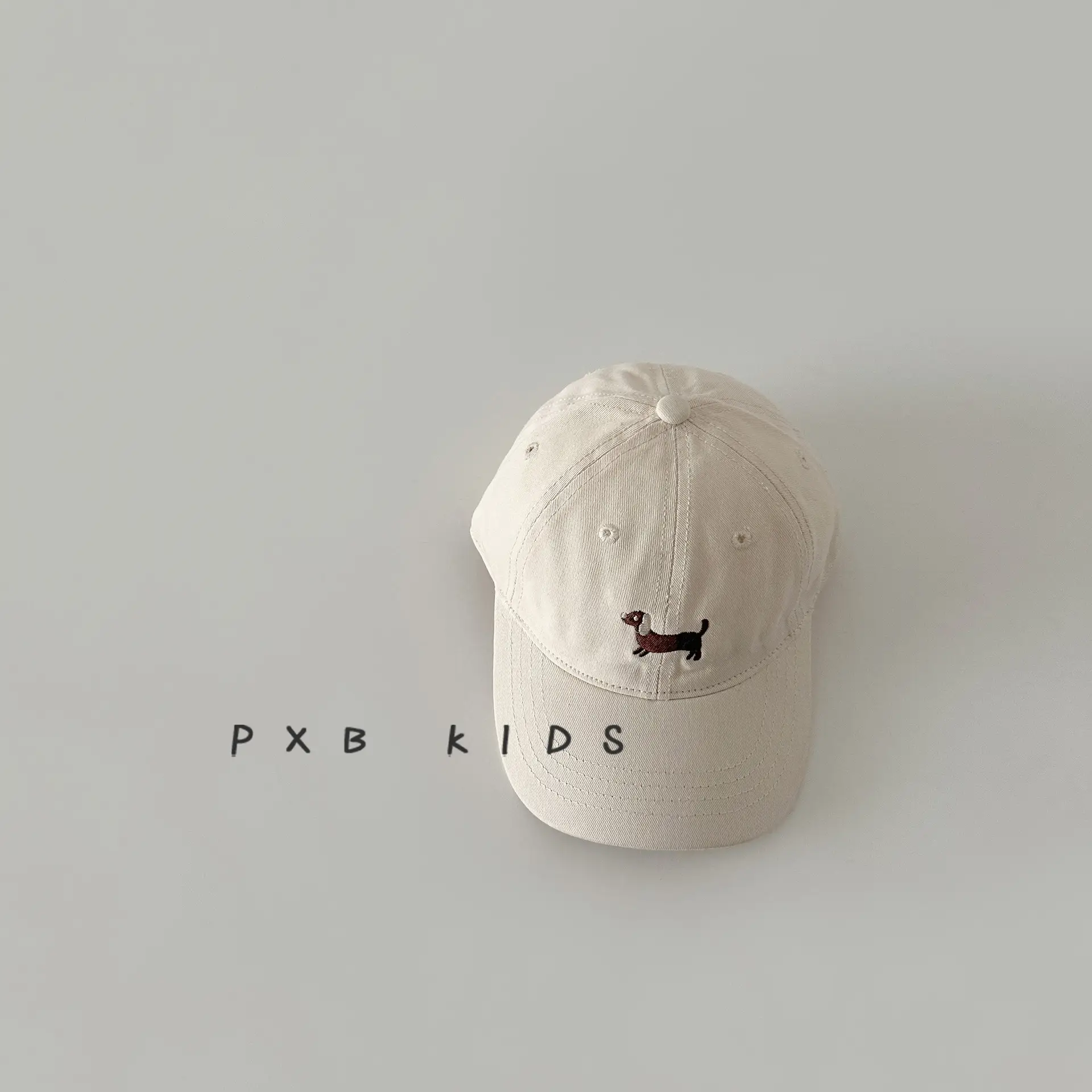 Puppy Embroidered Baseball Cap for Kids Black - Image 4