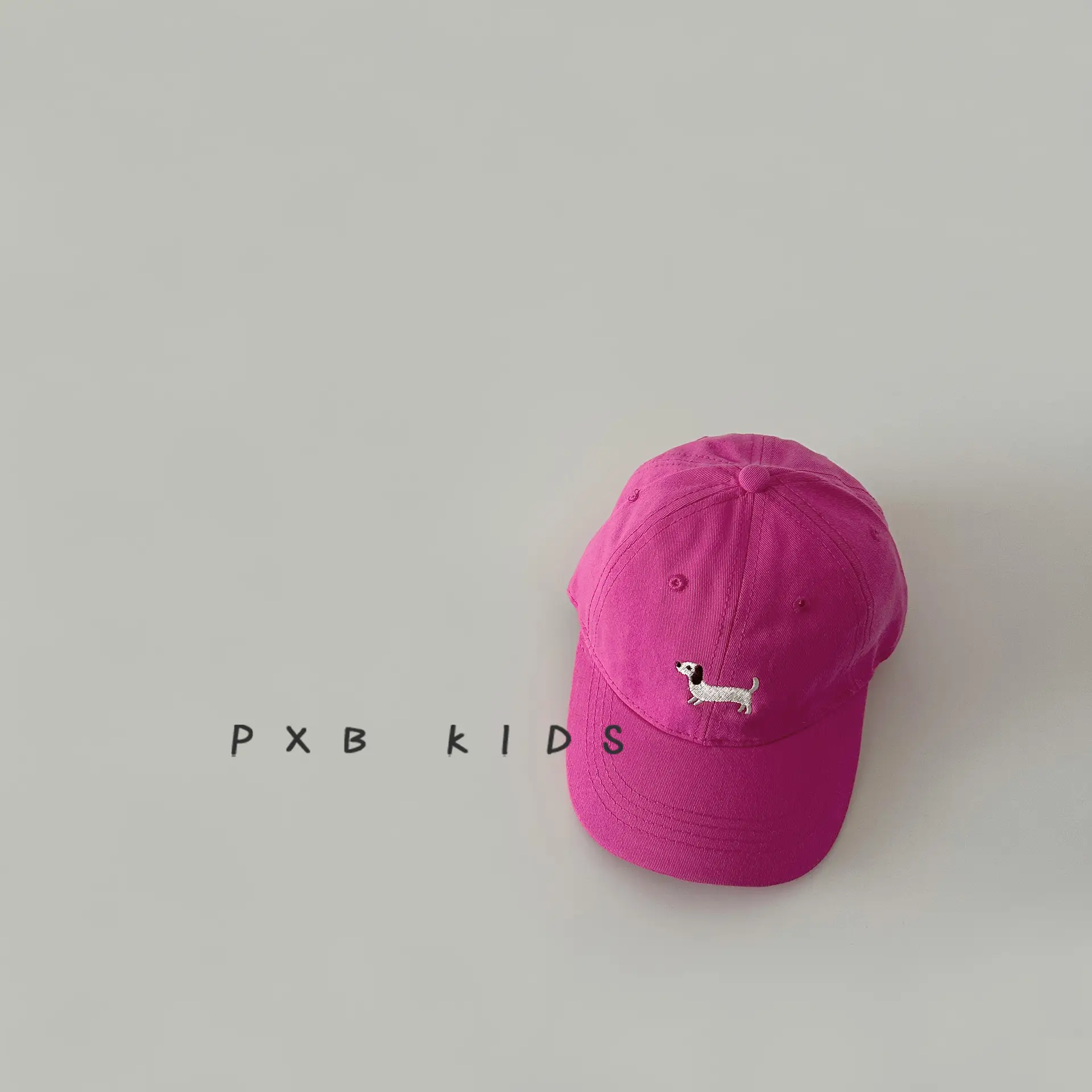 Puppy Embroidered Baseball Cap for Kids Black - Image 9
