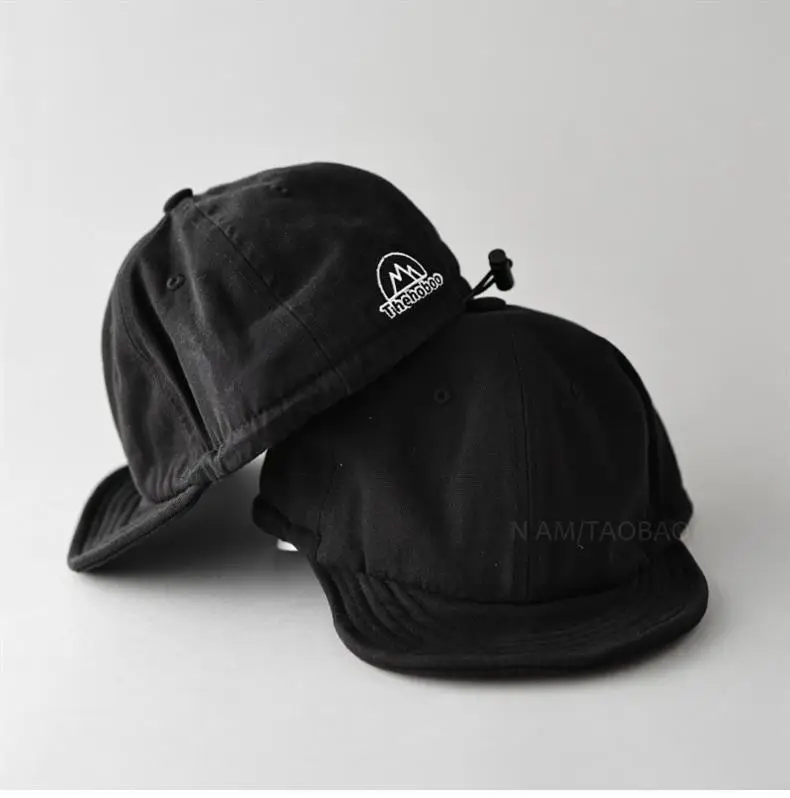 Black Drawstring Baseball Cap for Men Women — feature 2